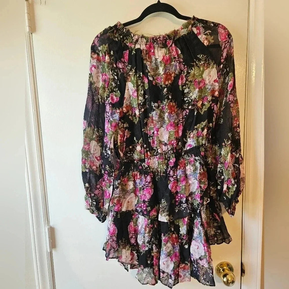 LoveShackFancy Popover Dress Dark Floral XL - Picture 3 of 10
